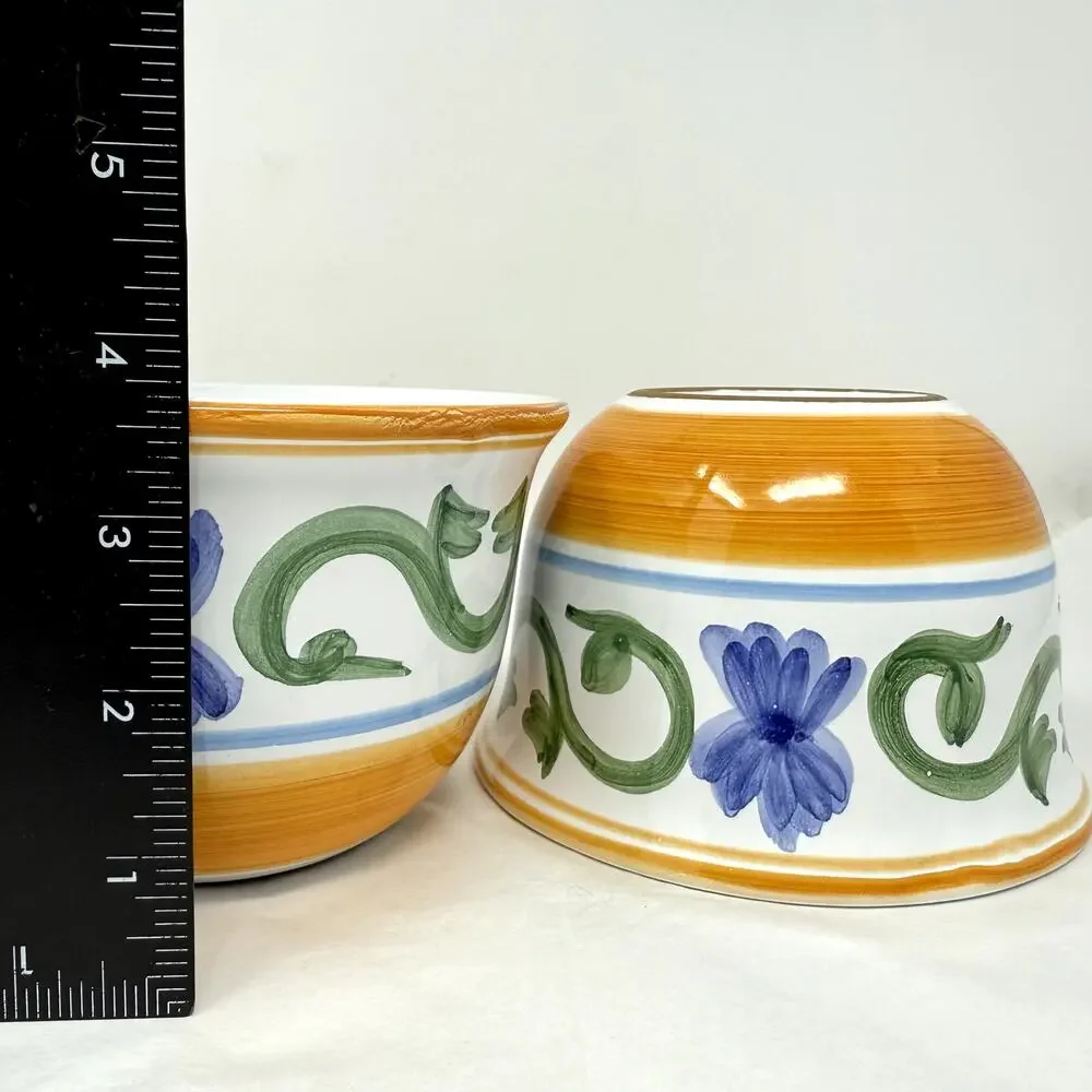 Williams Sonoma Marisol #24 #44 Hand Painted Italy Bowls Set of 2 Rare